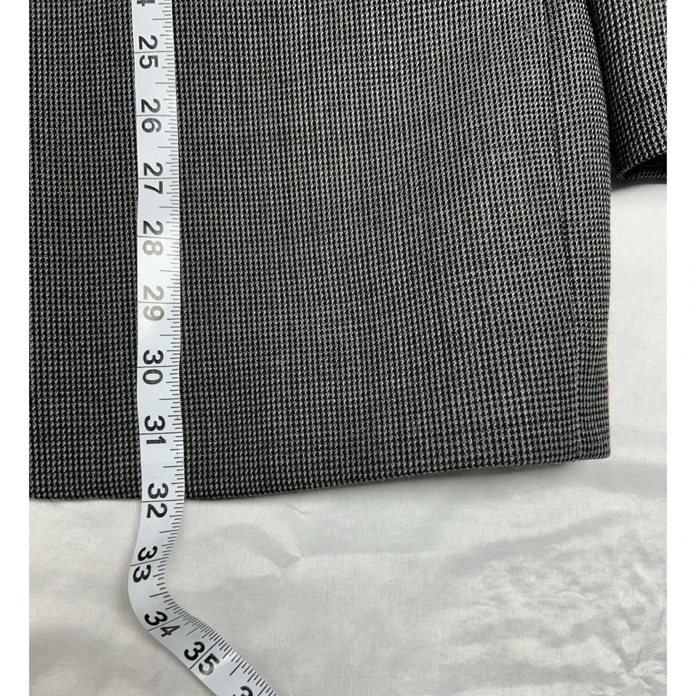 Lauren Ralph Lauren Gray Houndstooth Blazer Luxury Sports Jacket, 100% Wool, 44R